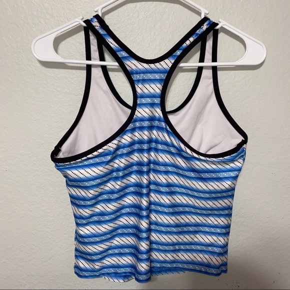 Adidas Blue Striped Racerback - Picture 6 of 6